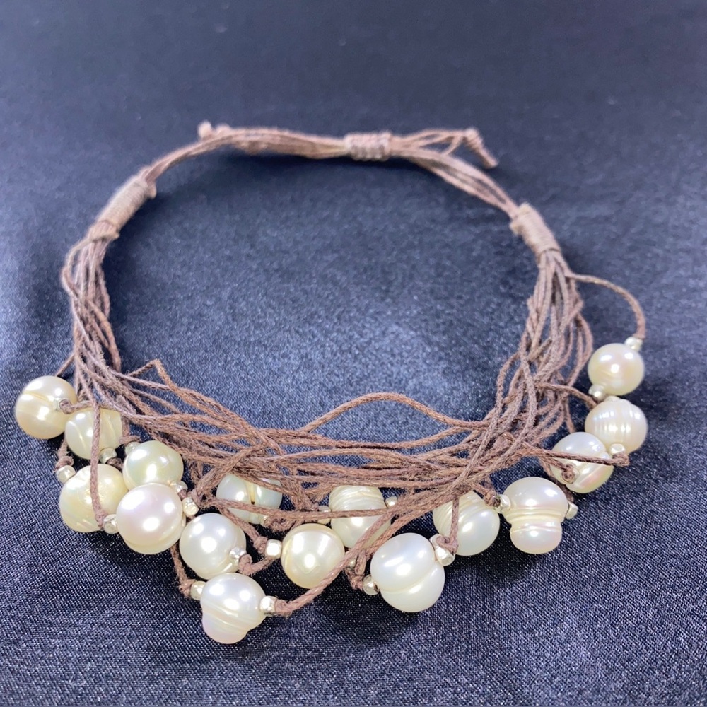 Vintage‎ Boho,Beach style Ridged Pearl Bracelet
Adiustable